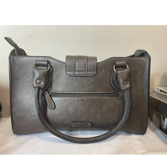 Simply Noelle Charcoal Gray Top Handle Purse Structured Hardware - Picture 7 of 14